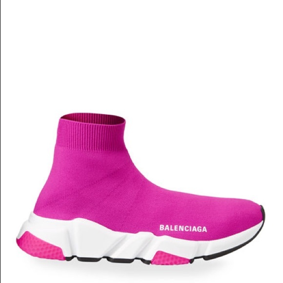 Balenciaga Shoes - Balenciaga Fuchsia Speed Sock Knit Chunky Trainers Sneakers